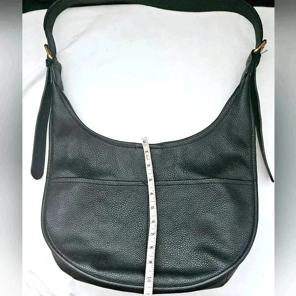 Antik Kraft 100% Vegan Pebbled Leather Black Hobo  Purse Bag Brass Hardware. - Picture 2 of 9